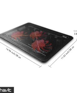 Havit HV-F2056 15.6-17 Inch Laptop Cooler Cooling Pad - Slim Portable USB Powered (3 Fans) (Black+Red) Black+Red 36 81Yv1xpFeQL