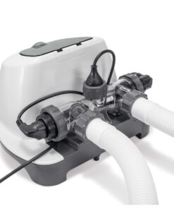 INTEX QS500 Krystal Clear Saltwater Chlorine System for Above Ground Pools: Keeps Water – Removes Bacteria Reduces Chemical Use Sleek Control Panel with Buttons Up to 7000 Gallon Pools Saltwater System with E.C.O. (Electrocatalytic Oxidation) 25 81YvNiDJYtL