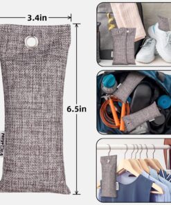 NEWBEA Bamboo Charcoal Air Purifying Bag 12 Pack 65g Each, Charcoal Bags Odor Absorber, Shoe Deodorizer, Activated Charcoal Odor Absorber for Shoes, Home, Closet, Pet 23 81YxfdXJmuL