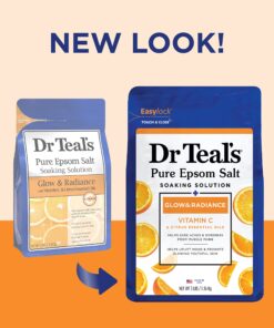 Dr Teal's Pure Epsom Salt Soak, Glow & Radiance with Vitamin C & Citrus Essential Oils, 3 lbs (Packaging May Vary) 10 81YyGXeeTWL