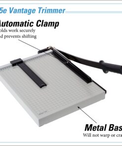Dahle 15e Vantage Paper Trimmer, 15" Cut Length, 15 Sheet, Automatic Clamp, Adjustable Guide, Metal Base with 1/2" Gridlines, Guillotine Paper Cutter Cut Length: 15" 24 81YzMhT5eqL