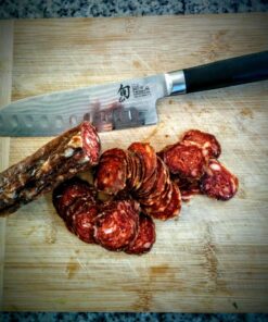 Shun Classic 7” Hollow-Ground Santoku All-Purpose Kitchen Knife; VG-MAX Blade Steel and Ebony PakkaWood Handle; Hollow-Ground Indentations for Reduced Friction and Smoother Cuts; Handcrafted in Japan 19 81YzN9eh3aL