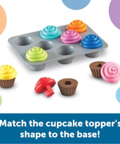 Learning Resources Smart Snacks Shape Sorting Cupcakes,17 Pieces, Ages 18 Months+, Fine Motor, Color & Shape Recognition Single 28 81YznHJVIiL