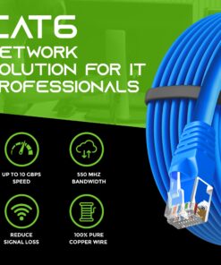 GearIT Cat 6 Ethernet Cable 10 ft (10-Pack) - Cat6 Patch Cable, Cat 6 Patch Cable, Cat6 Cable, Cat 6 Cable, Cat6 Ethernet Cable, Network Cable, Internet Cable - Blue 10 Feet 16 81YzzAk0ZjL