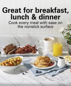 Hamilton Beach Durathon Ceramic Griddle Electric with 200 square inch PTFE & PFOA Free Cooking Surface (38519R) 21 81Z B25C6uL 1