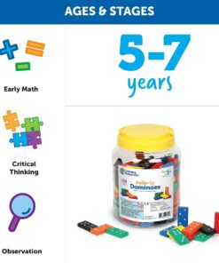Learning Resources Double-six Dominoes In Bucket, Teaching aids, Math Classroom Accessories, 168 Pieces, Ages 5+ 19 81Z RJOvU0L
