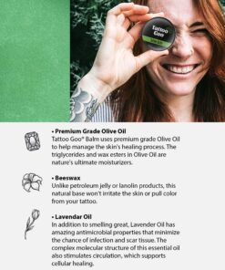 Tattoo Goo Original Travel Size Tattoo After Care, Natural Tattoo Balm with Beeswax and Cocoa Butter, Soothing Tattoo Ointment and Brightening Care, .32 oz; Packaging may vary 20 81Z quVBReL