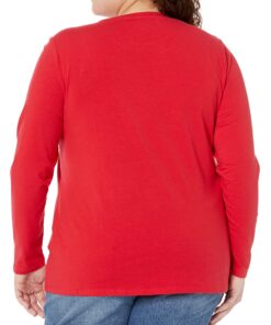 Amazon Essentials Women's Classic-Fit Long-Sleeve Crewneck T-Shirt (Available in Plus Size) Large Cherry Red 14 81Z0fffJjL