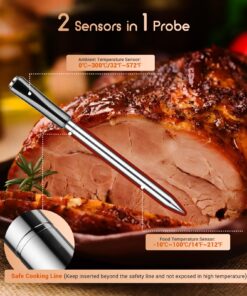 INKBIRD Wireless Meat Thermometer INT-11P-B, Bluetooth Meat Thermometer for Grilling and Smoking, IP 67 Waterproof Wireless Meat Probe for BBQ Oven Grill Smoker Cooking Gifts for Men Women 32 81Z2ekzi4NL