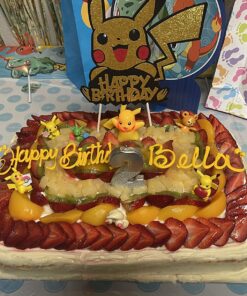 DecoSet® Pokemon Light Up Pikachu Cake Topper, 4 - Piece Decoration Set, Birthday Decorations For All Size and Shape Cakes Original Version 39 81Z2yur5AjL