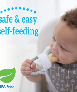 Dr. Brown's Designed to Nourish, Fresh Firsts Silicone Feeder, Mint & Gray, 2 Count 2 Pack, Mint & Gray 20 81Z3D80bRhL