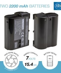 BM Premium 2-Pack of EN-EL15 Batteries for Nikon D850, D7500, 1 V1, D500, D600, D610, D750, D800, D810, D810A, D7000, D7100, D7200 Digital SLR Camera 6 81Z3jzQLF1L