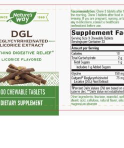 Nature's Way DGL Chewable Tablet - Digestive Support & Relief* - Deglycyrrhizinated Licorice Extract - Gluten, Soy & Dairy Free - 100 Chewables 14 81Z48nxMDDL