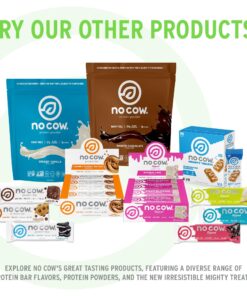 No Cow High Protein Bars, Peanut Butter Chocolate Chip, 20g Plant Based Vegan Protein, Keto, Low Sugar, Low Carb, Low Calorie, Gluten Free, Naturally Sweetened, Dairy Free, Non GMO, Kosher, 12 Pack 12 Count (Pack of 1) 22 81Z4KXrMQIL