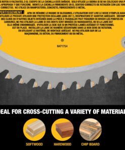 DEWALT 10-Inch Miter / Table Saw Blades, 60-Tooth Crosscutting & 32-Tooth General Purpose, Combo Pack (DW3106P5) Saw Blade Combo Pack, 10 In., 60/32T 26 81Z4Ye6L6BL