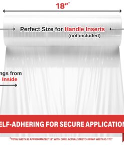 Stretch Wrap Industrial Strength Extra Thick 18" 1100 SqFt 80 Gauge (20 Micron) 1 Pack, Shrink Wrap Roll for Moving Supplies, Furniture, Pallets, Plastic Wrap for Packing, Heavy Duty Stretch Film Clear 24 81Z5P1INiL