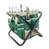 GardenHOME Garden Tool Set, Stainless Steel 7 Piece Tool Set, Heavy Duty Folding Stool, Detachable Canvas Tote Bag, Gardening Tool Kit Organizer 7piece