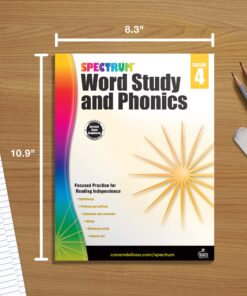 Spectrum Grade 4 Word Study and Phonics Workbooks, Ages 9 to 10, 4th Grade Phonics and Word Study, Dictionary Skills, Vocabulary Builder, Synonyms and ... Prefixes and Suffixes - 176 Pages (Volume 90) 16 81Z7ndcaExL