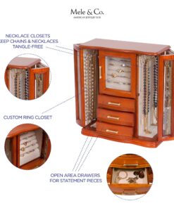 Mele and Co. Richmond Wooden Jewelry Box (Walnut Finish), Medium 14 81Z8em4dKKL