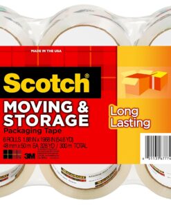 Alternative view of Scotch Long Lasting Storage Packaging Tape, 1.88" x 54.6 yd, Designed for Storage and Packing, Stays Sealed in Weather Extremes, 3" Core, Clear, 6 Rolls (3650-6)