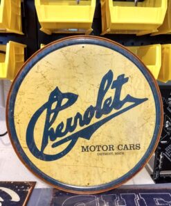 Desperate Enterprises Chevrolet Historic Logo Tin Sign - Nostalgic Vintage Metal Wall Decor - Made in USA - 11.75" Diameter 7 81ZAFet4SLL