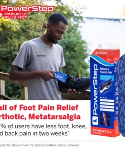 Powerstep Pinnacle Plus Ball of Foot Pain Relief Orthotics - Shoe Inserts for Metatarsalgia, Arch Support, and Morton's Neuroma Pain Relief - Shoe Insoles with Metatarsal Pad Red/Blue Men's 12-13 8 81ZAsWzg99L