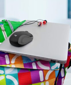 Logitech Wireless Mini Mouse M187 Ultra Portable, 2.4 GHz with USB Receiver, 1000 DPI Optical Tracking, 3-Buttons, PC / Mac / Laptop - Black 35 81ZE 7sLwXL