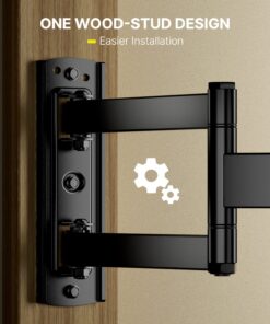 TV Mount, Full Motion TV Wall Mount Swivel Tilt for 26-60 Inch TVs and Monitors up to 70lbs, Single Stud Corner Outdoor Wall Mount TV Bracket Articulating Extension Leveling Max VESA 400X400mm 27 81ZEVbfz9dL