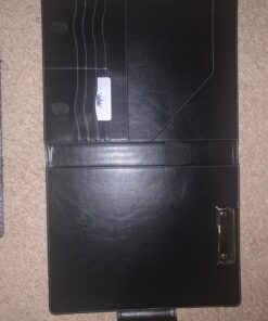 Skycase Padfolio Portfolio Case,Leather Portfolio Folder,Resume/Conference/Legal Document Executive Organizer with Letter/A4 Size Clipboard,Business Card Holder,Padfolio Portfolio for Women/Men,Black Black 36 81ZEuvTYw5L