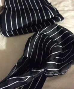 KNG Tie Back Chef Hat – Adjustable Chef Cap for Men or Women One Size Black With White 22 81ZFfr goHL