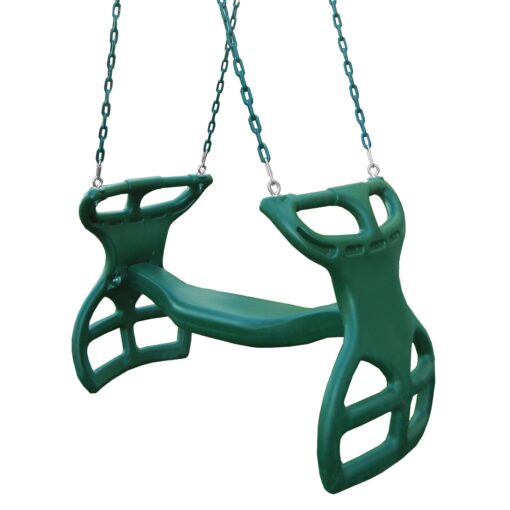 Swing-N-Slide WS 3452 Heavy Duty Two Person Dual Glider Swing, with Coated Chains to Prevent Pinching, 18" W x 25 in H x 40" L, Green