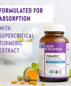 New Chapter Turmeric Supplement + Sleep Aid - Turmeric Force Nighttime for Sleep Support with Valerian Root + Ginger + NO Black Pepper Needed + Non-GMO Ingredients - 60 Vegetarian Capsule 12 81ZI3Rz9sEL