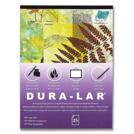 Grafix P05DC0912 9 x 12”, Pad of 25 – Ultra-Clear .005” Film, Acetate Alternative, Glossy Surface for Coverings, Stencils, Color Separation, Window Applications, Transparencies .005" (5 mil) 9 x 12" Clear