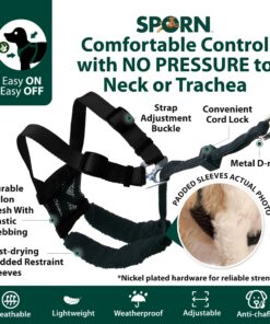 Sporn No Pull Dog Harness Large Size, Black Padded Durable Nylon Mesh Dog Harness, Breathable & Easy Dog Walking Harness for Puppy Training, Provides to All Large & Extra Large Breeds Large/XL 25 81ZKUyCLOmL