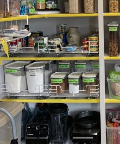 Household Essentials Glidez Powder-Coated Steel Pull-Out/Slide-Out Storage Organizer with Plastic Liner for Under Cabinet or Wire Shelf Use - 1-Tier Design - Fits Standard Size Cabinet or Shelf, White 15" 57 81ZLaKzAhZL