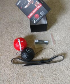 TEKXYZ Boxing Reflex Ball, 2 Difficulty Levels Boxing Ball with Headband, Perfect for Reaction, Agility, Punching Speed, Fight Skill and Hand Eye Coordination Training Black/Red 23 81ZMHEziZgL