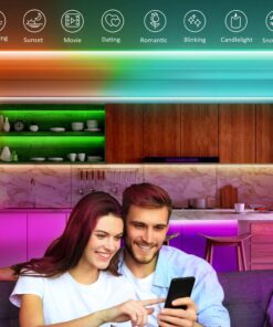 Nexillumi 100 ft LED Lights for Bedroom Music Sync Color Changing RGB LED Strip Rope Lights General Remote, 5050 RGB LED Light Strips(APP+Remote+Mic) 100 Feet 32 81ZMhg4SgEL