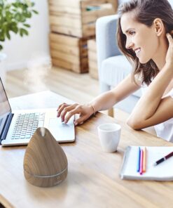 Pure Enrichment PureSpa Natural Essential Oil Diffuser (Natural) – 200ml Water Tank Lasts Up to 10 Hours with Soft Color-Changing Lights and Auto Safety Shut-Off Wood 21 81ZOUhKz7dL