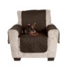 Furhaven Water-Resistant & Reversible Chair Cover Protector for Dogs, Cats, & Children - Two-Tone Pinsonic Quilted Living Room Furniture Cover - Espresso/Clay, Chair Reversible Two Tone Espresso & Clay