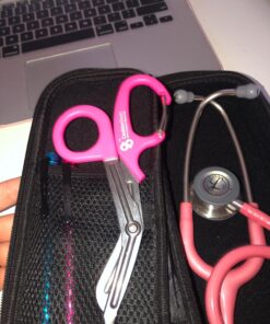 Trauma Shears with Carabiner - Stainless Steel Bandage Scissors for Surgical, EMT, EMS, Medical, Nursing, and Veterinary Use, First Aid Supplies and Accessories, 7.5-inch, Pink 1 Count (Pack of 1) 41 81ZPNi3tl3L