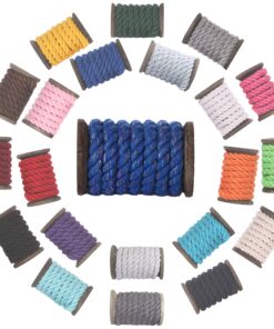 Ravenox Natural Twisted Cotton Rope | Made in The USA | Strong Triple-Strand Cordage for Sports, Décor, Pet Toys, Crafts, Macramé & Indoor Outdoor Use| by The Foot & Diameter (Multiple Color) Blue Glitter 1/2 Inch x 25 Feet 10 81ZQJjnDGTL
