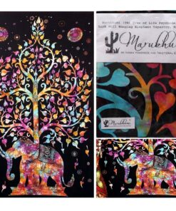 Alternative view of Marubhumi Psychedelic Mandala Hippy Tie Dye Tree of Life Room Decorations Tapestry Wall Hanging Tapestries (Multi Black, Twin Size, 85 x 55 Inch) Multi Black