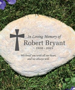 GiftsForYouNow Personalized Memorial Resin Garden Stone for Loved One, 11.5 x 8.25 x 2.5 Inches Large Round 17 81ZQVIXWopL