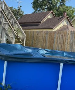 INTEX 28031E Pool Cover: For 12ft Round Metal Frame Pools – Includes Rope Tie – Drain Holes – 10in Overhang – Snug Fit 12-Foot 28 81ZRTjE2fML
