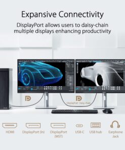 ASUS ProArt Display 27” 4K HDR Professional Monitor (PA279CRV) - IPS, UHD (3840 x 2160), 99% DCI-P3/Adobe RGB, ΔE < 2, Calman Verified, USB-C PD 96W, DisplayPort, Daisy-Chain, Height Adjustable 25 81ZSuEp QvL