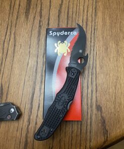Spyderco Matriarch 2 Signature Knife with Emerson Opener and 3.57" VG-10 Black Reverse S Blade - SpyderEdge - C12SBBK2W Emerson Opener - Black Blade 35 81ZT0k1xgDL