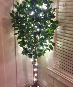 Nearly Natural 5931 6ft. Ficus Tree with Bamboo Planter,Green 11 81ZTqP2wuLL