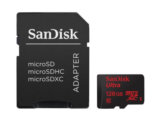 SanDisk Ultra 128GB microSDXC UHS-I Card with Adapter, Black, Standard Packaging (SDSQUNC-128G-GN6MA)