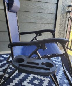 Best Choice Products Set of 2 Adjustable Steel Mesh Zero Gravity Lounge Chair Recliners w/Pillows and Cup Holder Trays, Navy Blue 35 81ZW7vhAGuL