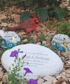 GiftsForYouNow Personalized Memorial Resin Garden Stone for Loved One, 11.5 x 8.25 x 2.5 Inches Large Round 22 81ZYNXAevUL